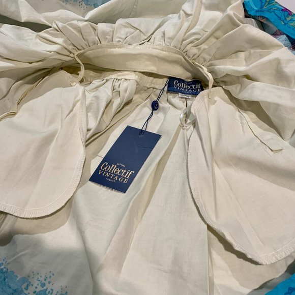 Collectif Retro Pinup Full Skirt Jasmine Seashell Border UK12/ US 8 MED NWT - Picture 7 of 15